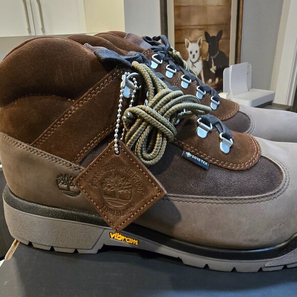 Timberland Goretex Waterproof Outdoor Field Boots Dark brown Nubuck MENS SIZE 10 - Picture 1 of 16